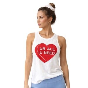 Spiritual Gangster x Amberella UR ALL U NEED White Muscle Tank XS NWT